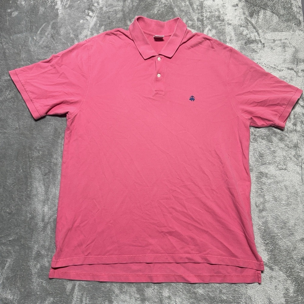 Brooks Brothers 346 Polo Shirt Mens XXL Pink Original Fit Short Sleeve Pique